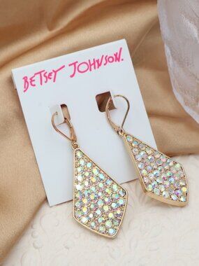 Betsey Johnson Crystal Drop Earrings